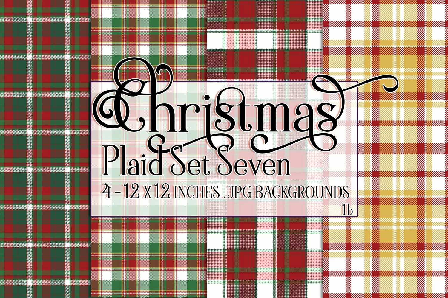 Christmas Background, 12x12 Christmas Plaid Papers, Seven product image 1
