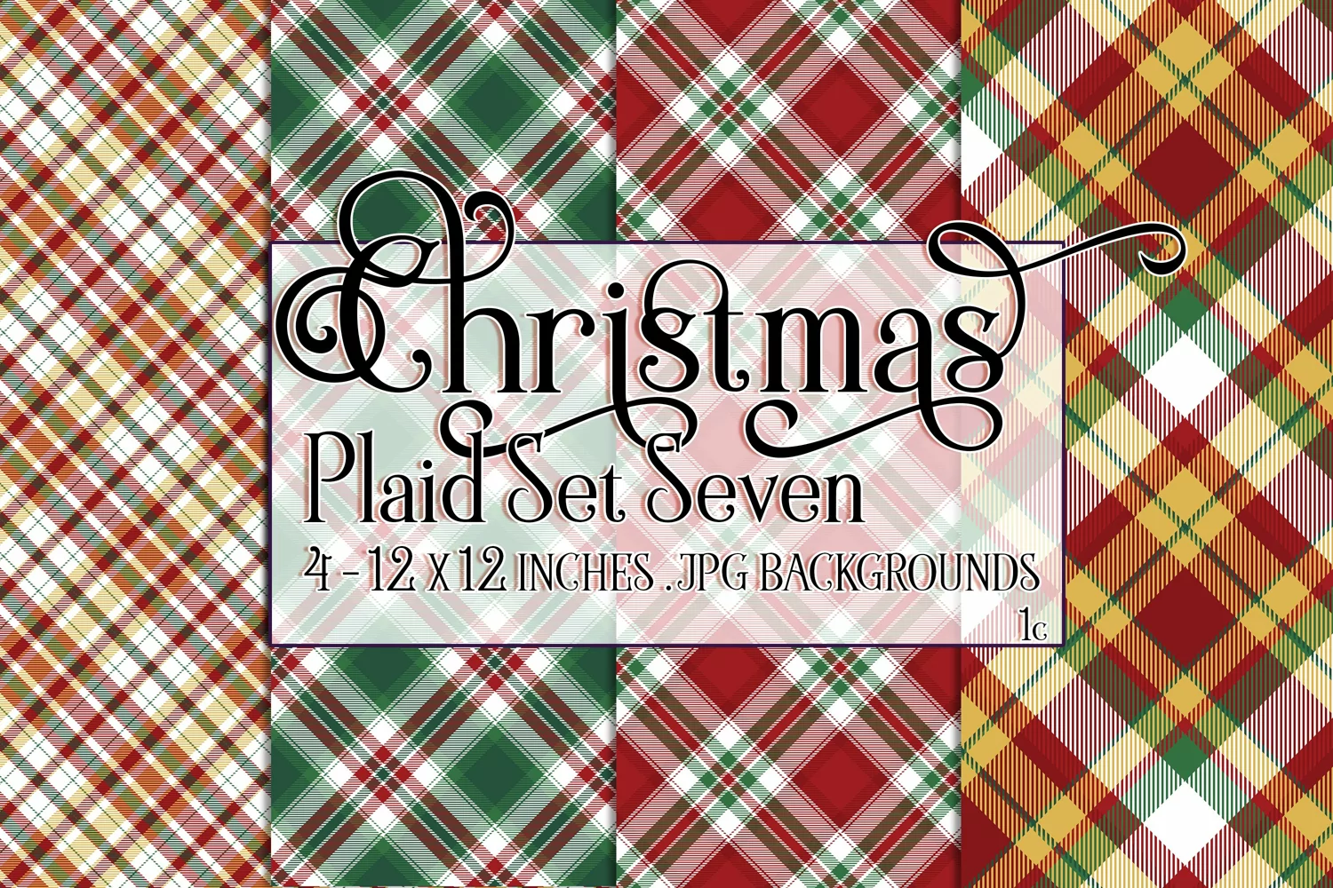 Christmas Background, 12x12 Christmas Plaid Papers, Seven product image 1