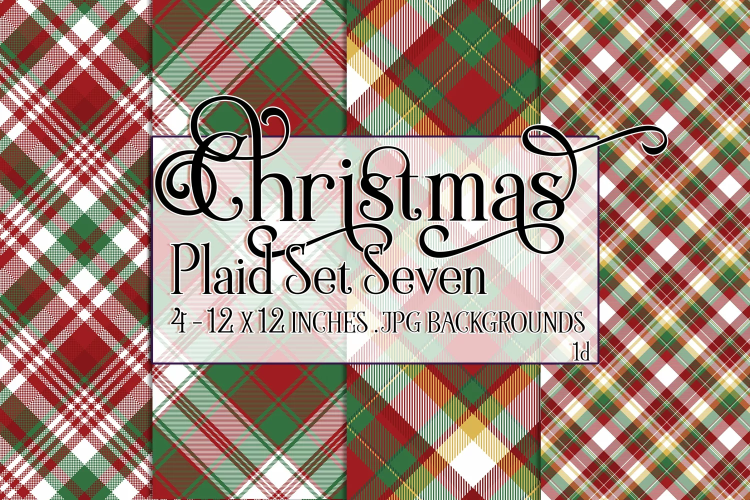 Christmas Background, 12x12 Christmas Plaid Papers, Seven product image 1