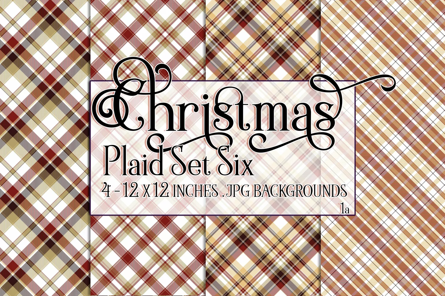 Christmas Background, 12x12 Christmas Plaid Papers, Six product image 1