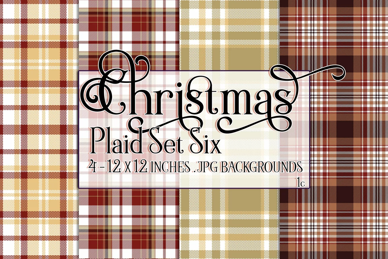 Christmas Background, 12x12 Christmas Plaid Papers, Six product image 1