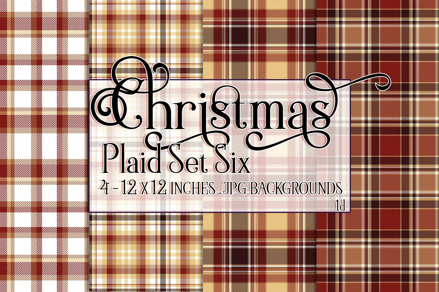 Christmas Background, 12x12 Christmas Plaid Papers, Six product image 1