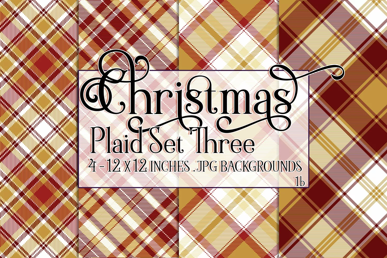 Christmas Background, 12x12 Christmas Plaid Papers, Three product image 1