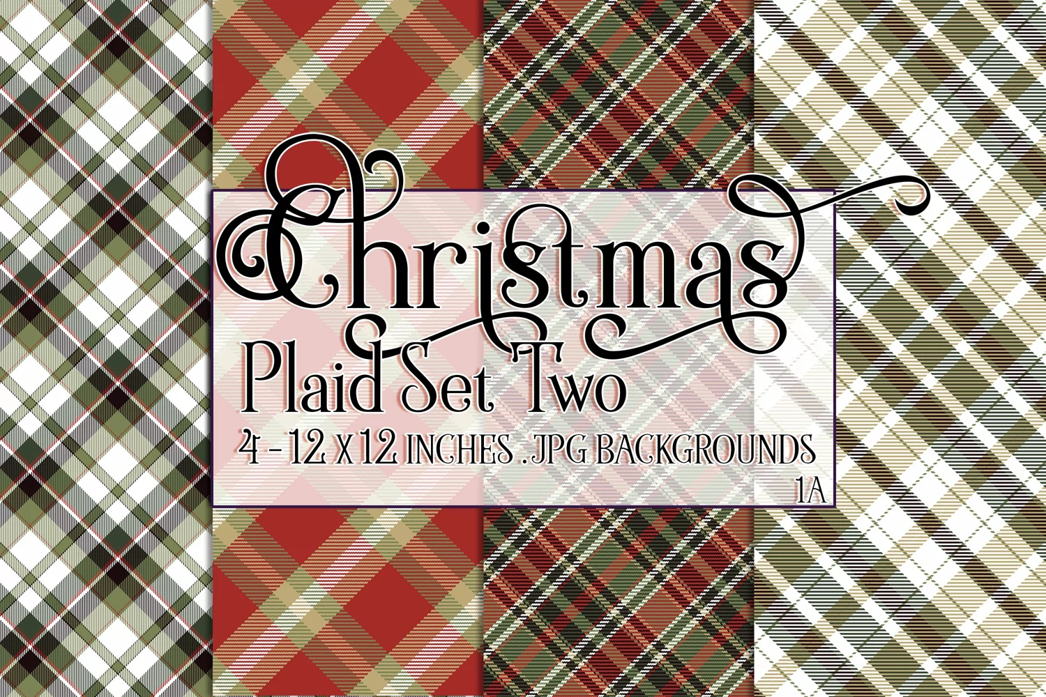 Christmas Background, 12x12 Christmas Plaid Papers, Two product image 1