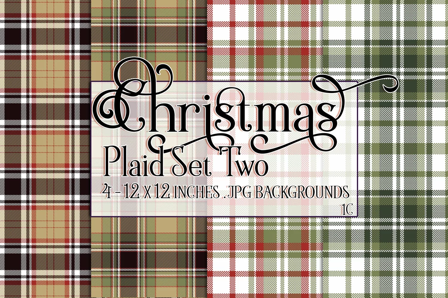 Christmas Background, 12x12 Christmas Plaid Papers, Two product image 1