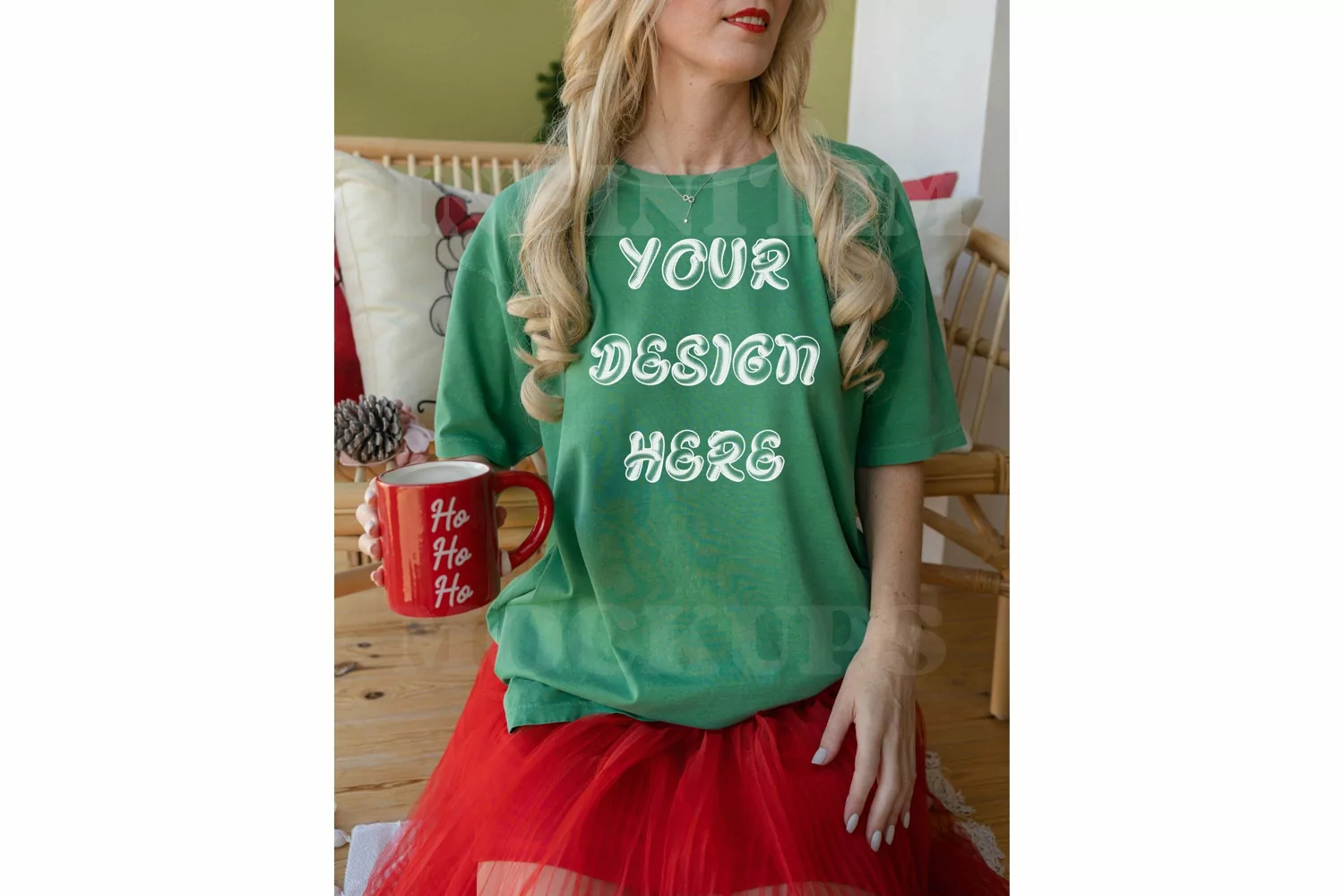 Comfort Colors 1717 mockup Neon green t shirt mockup product image 1