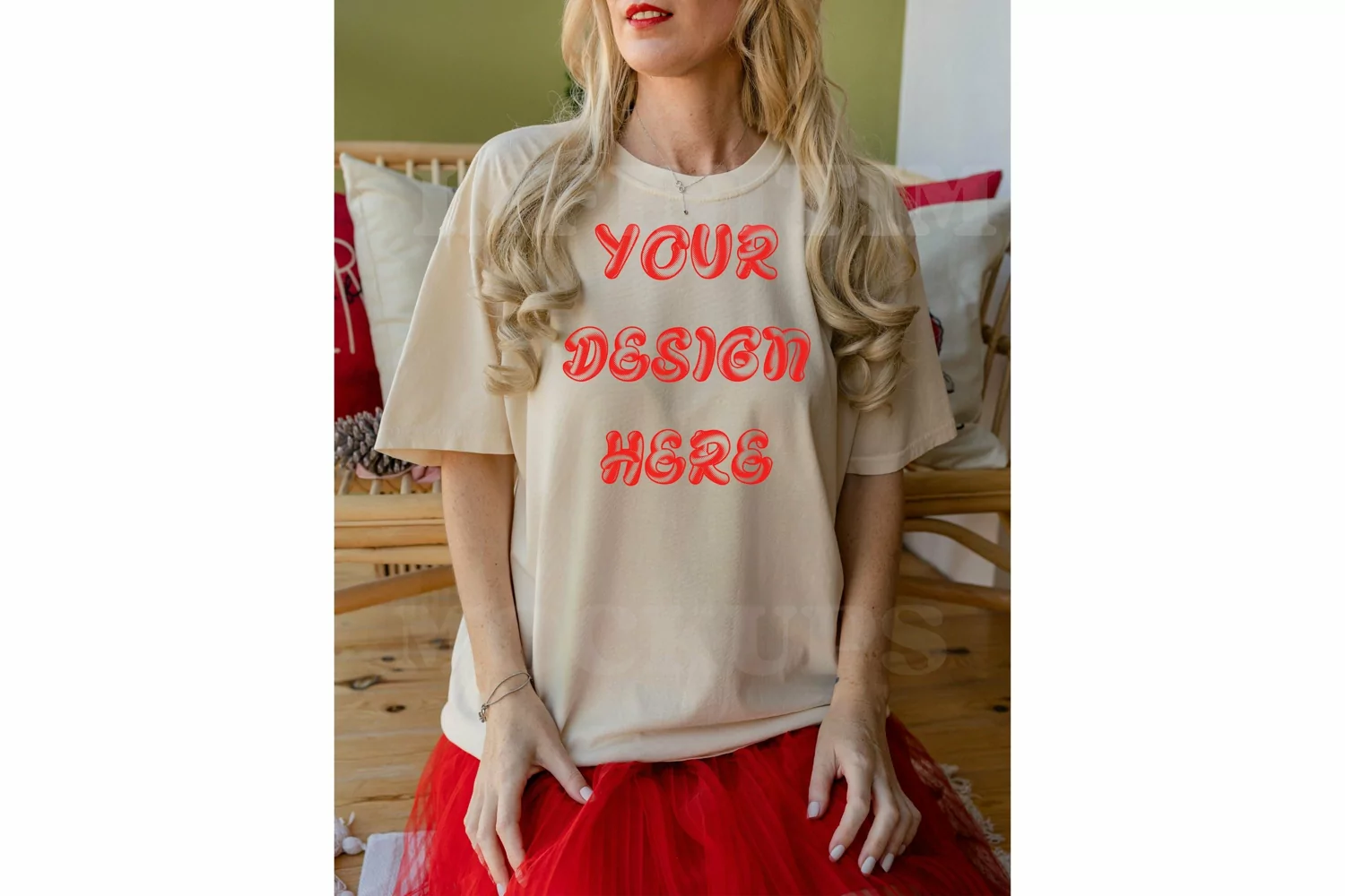Christmas Comfort Colors 1717 mockup Ivory tshirt mockup product image 1