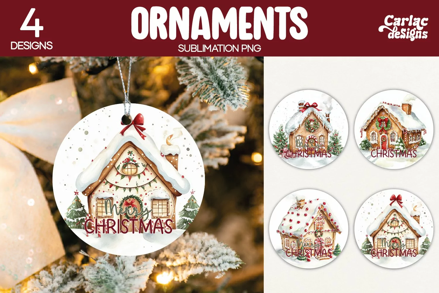 christmas cottage ornaments