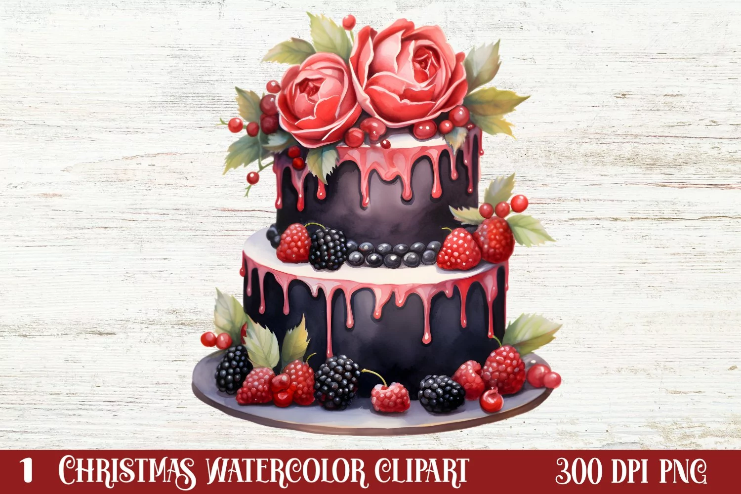 Christmas Cake Clipart, Christmas Cake Clipart product image 1
