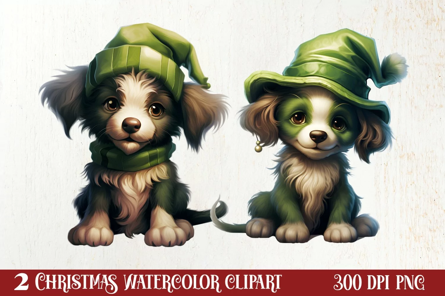 Green Christmas Dog Clipart Sublimation, Christmas Dog PNG product image 1