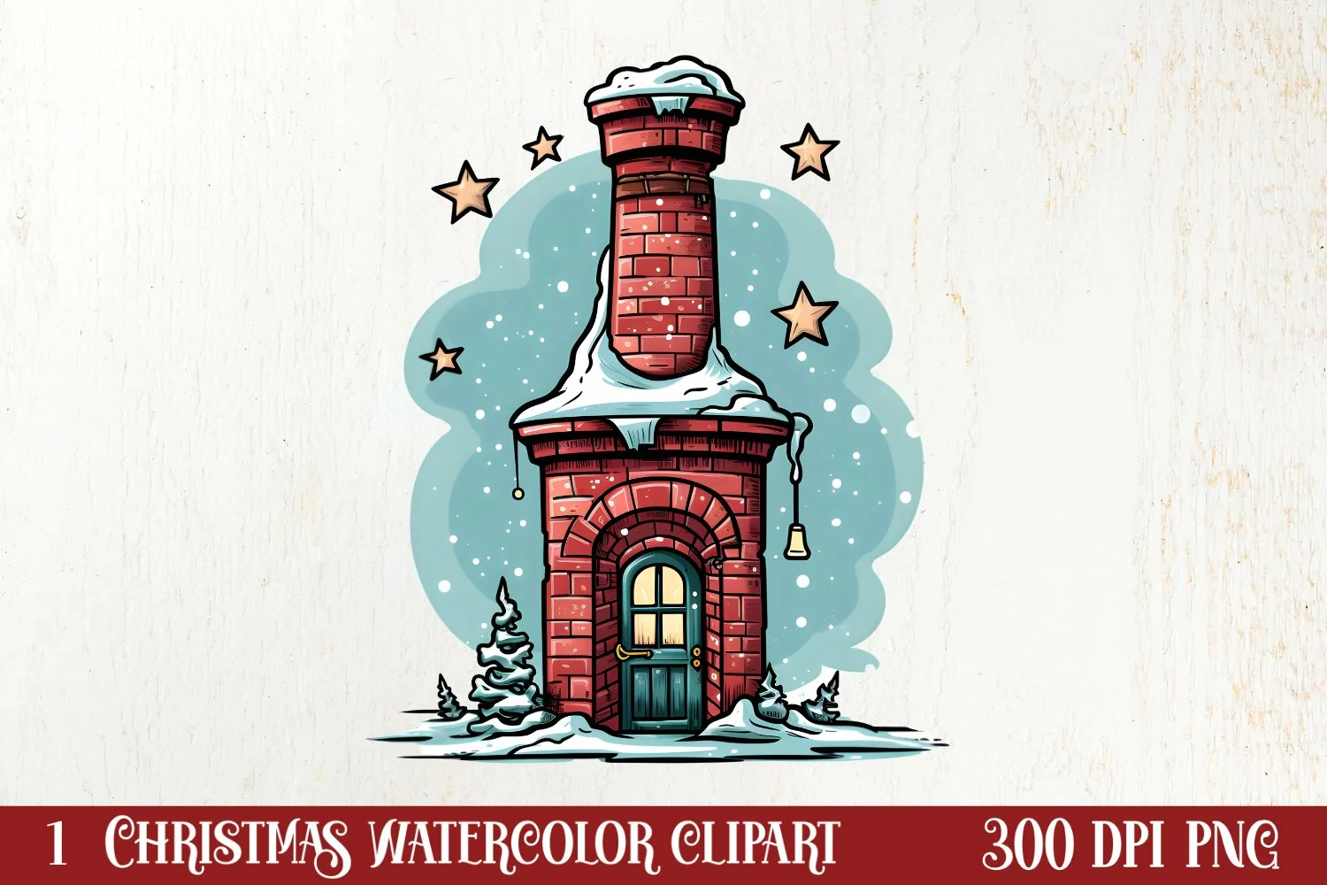 Christmas Doodle Sublimation Clipart, Christmas Clipart product image 1