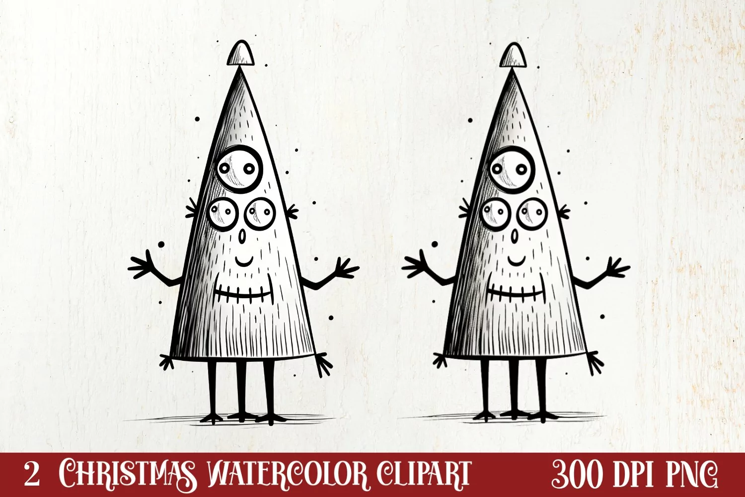 Christmas Doodle Sublimation Clipart, Christmas Clipart product image 1