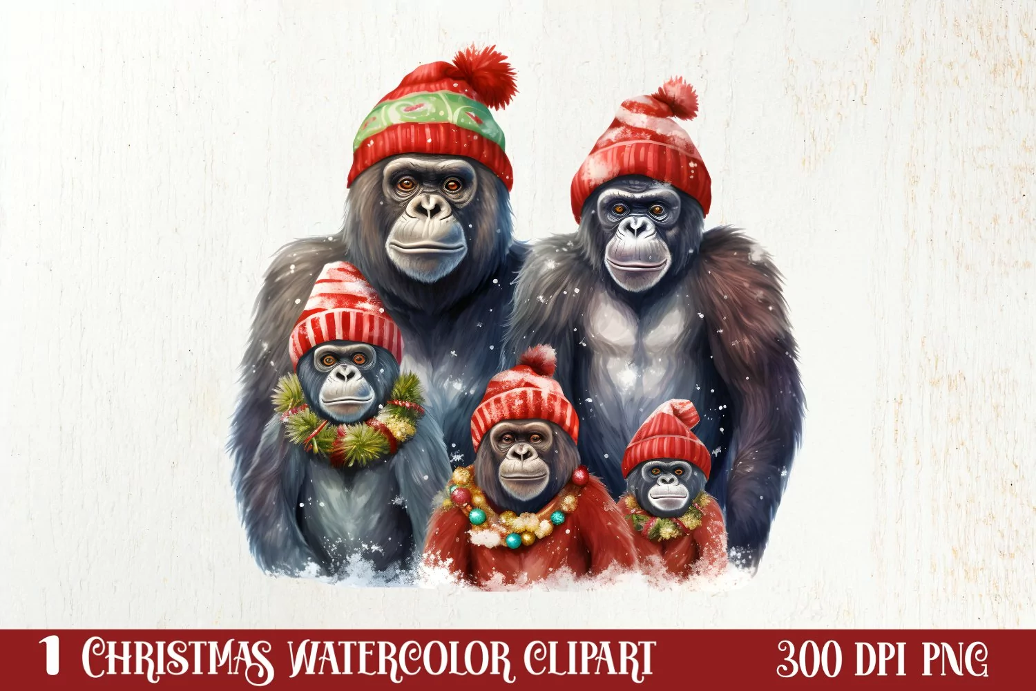 Christmas Family Animals Clipart, Christmas Family product image 1