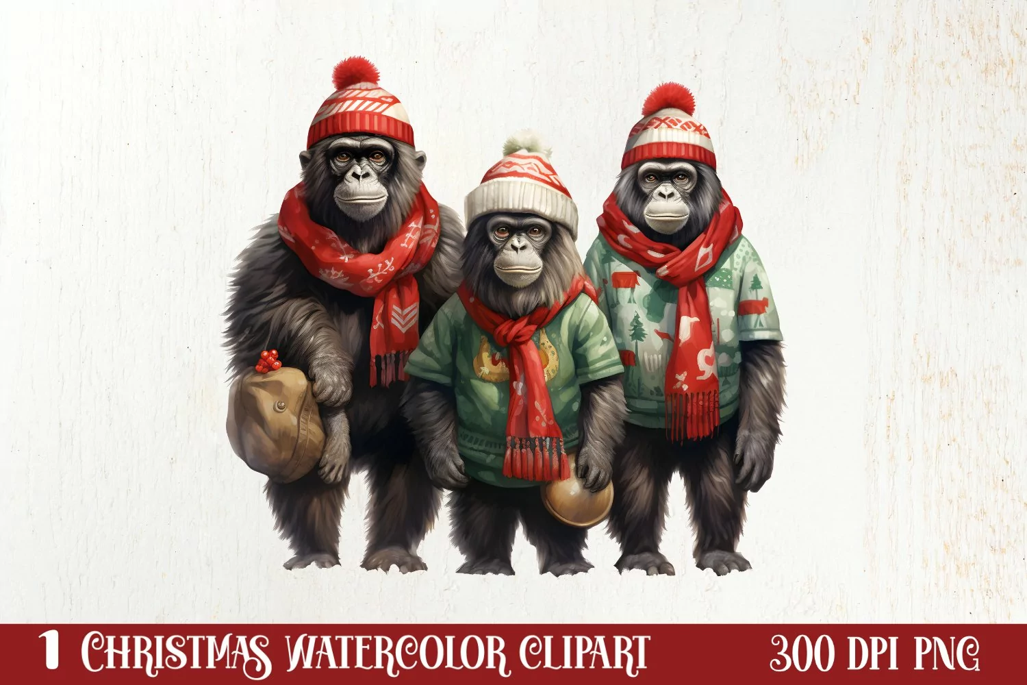 Christmas Family Animals Clipart, Christmas Family product image 1