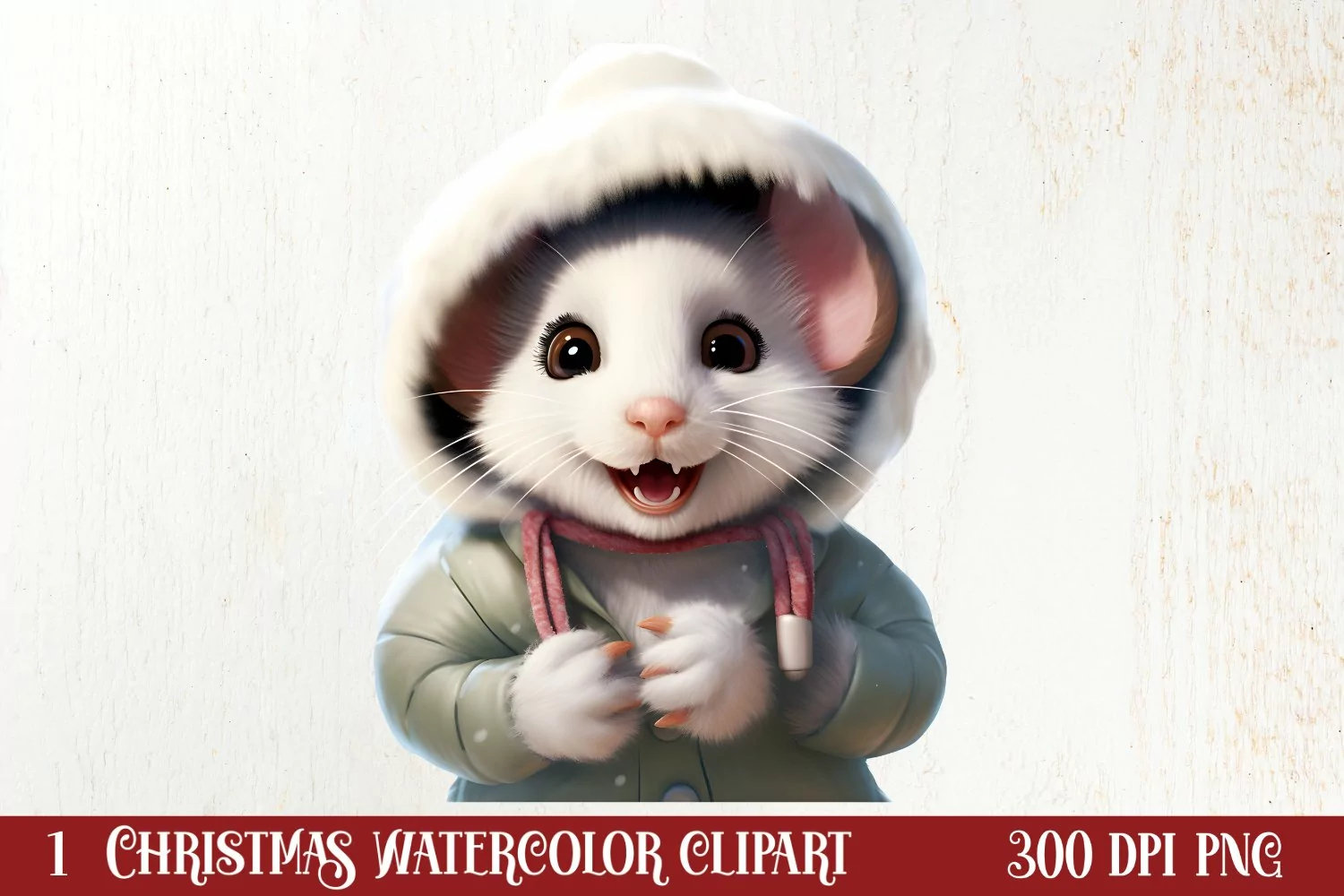 Christmas Farm Animal Peeking Clipart Sublimation product image 1