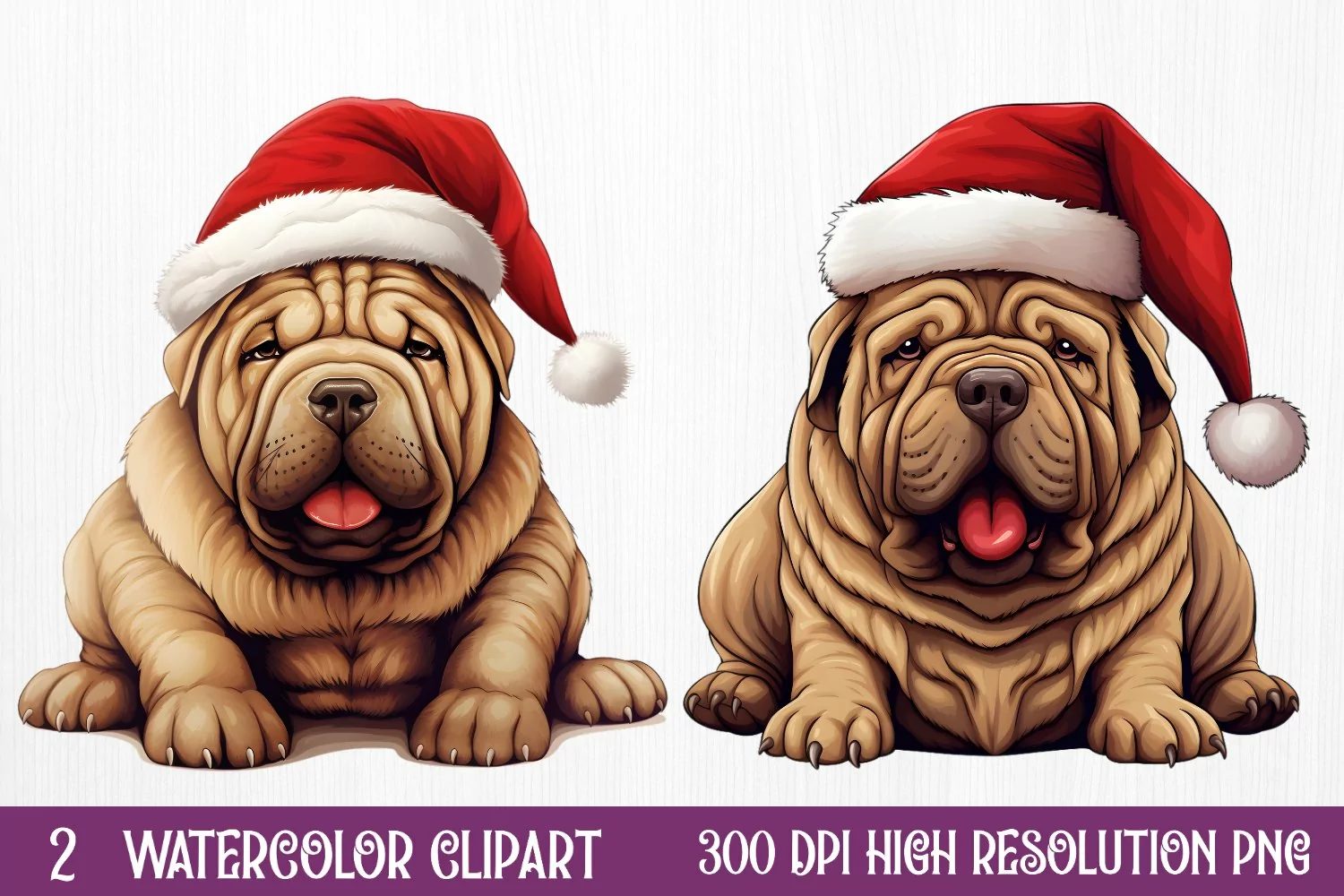 Cute Christmas Dog Sublimation Clipart, Cute Christmas Dog product image 1