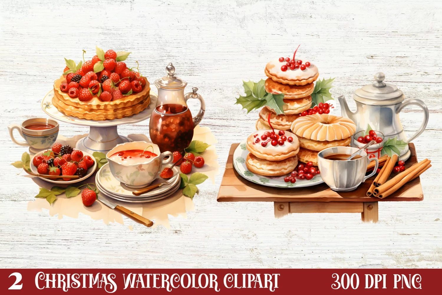 Christmas Holiday Baking Clipart, Christmas Holiday Baking product image 1