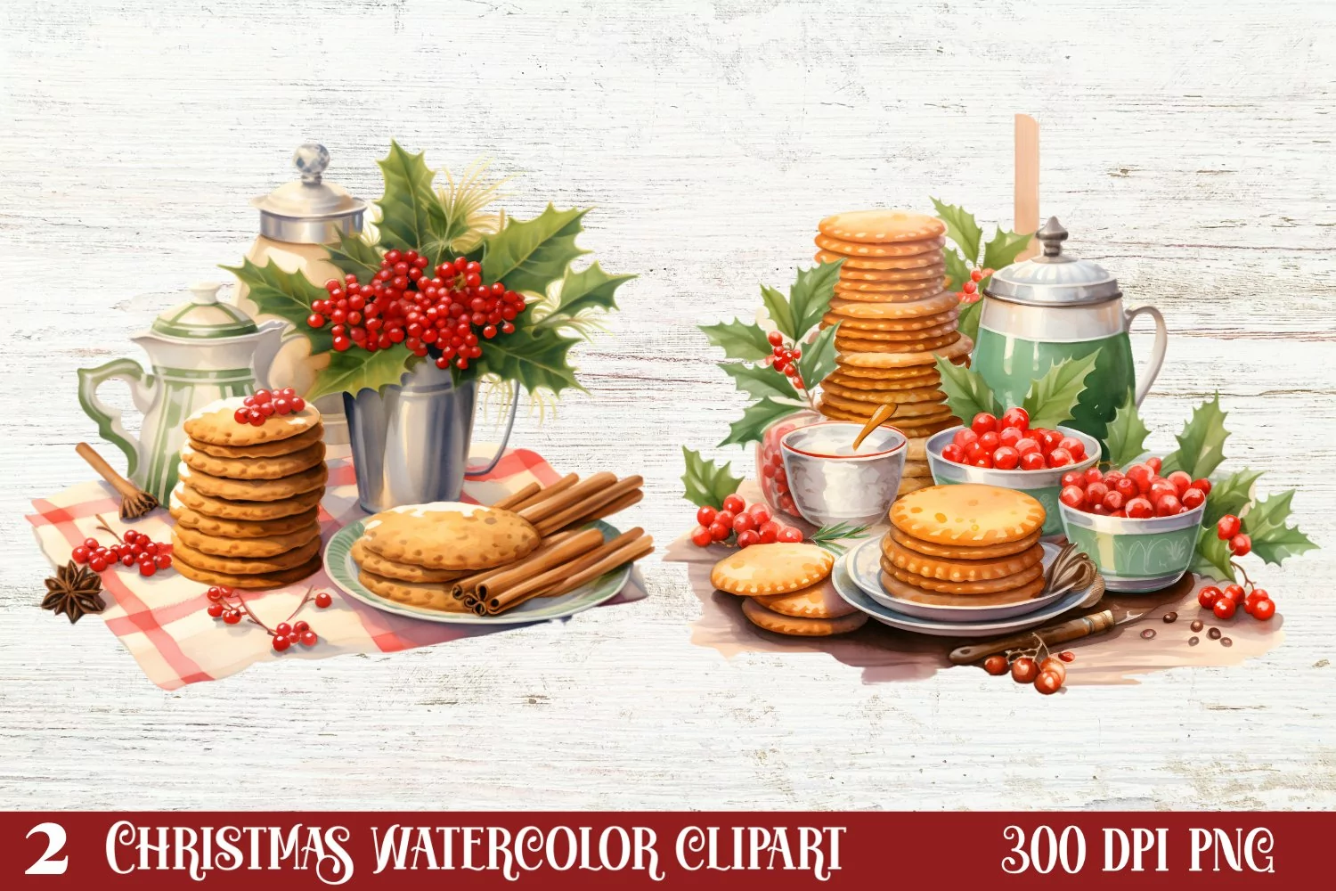 Christmas Holiday Baking Clipart, Christmas Holiday Baking product image 1