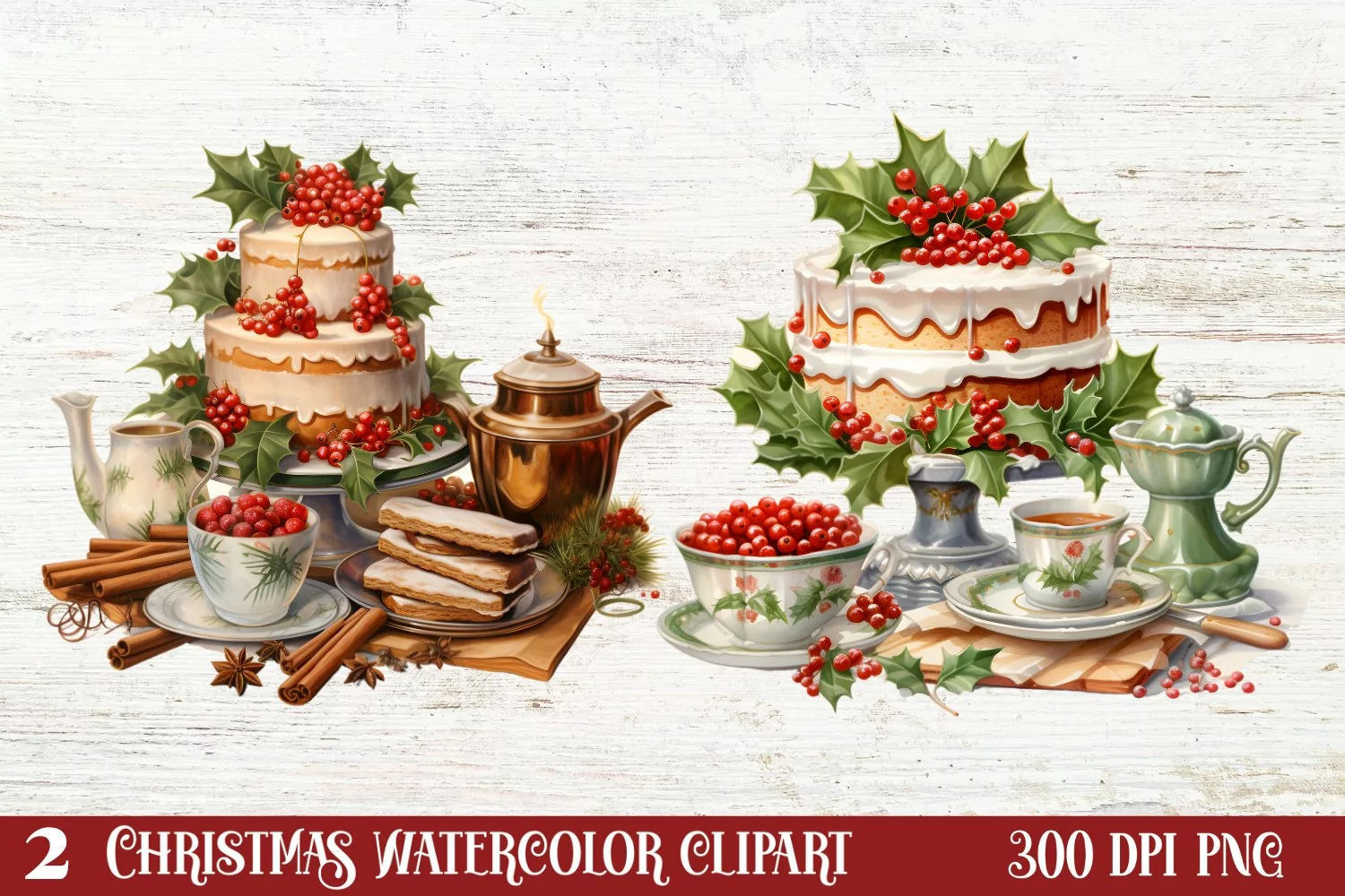 Christmas Holiday Baking Clipart, Christmas Holiday Baking product image 1