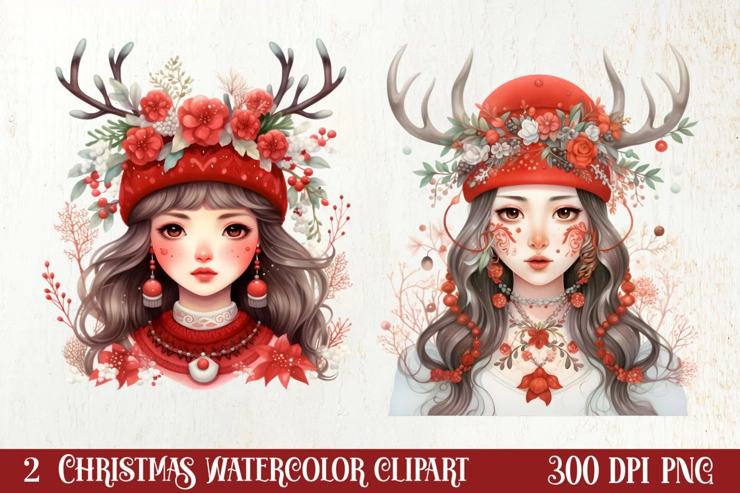 Christmas Fork Art Sublimation Clipart, Christmas Clipart product image 1
