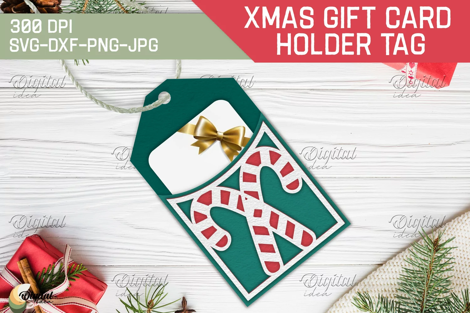 Candy SVG. Christmas Gift Card Holder Tags. 3D PaperCut product image 1