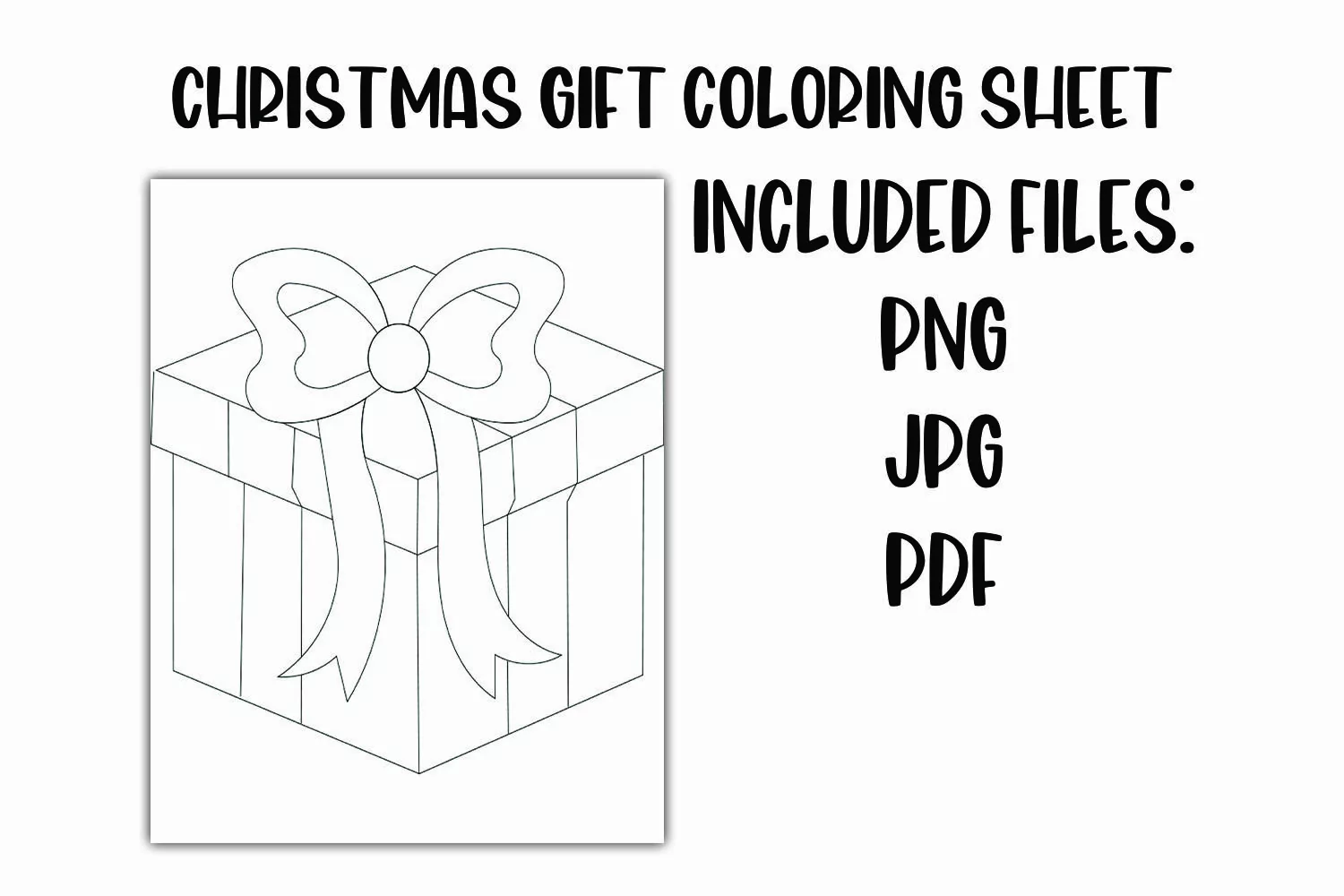 Christmas Gift Coloring Sheet for Kids product image 1