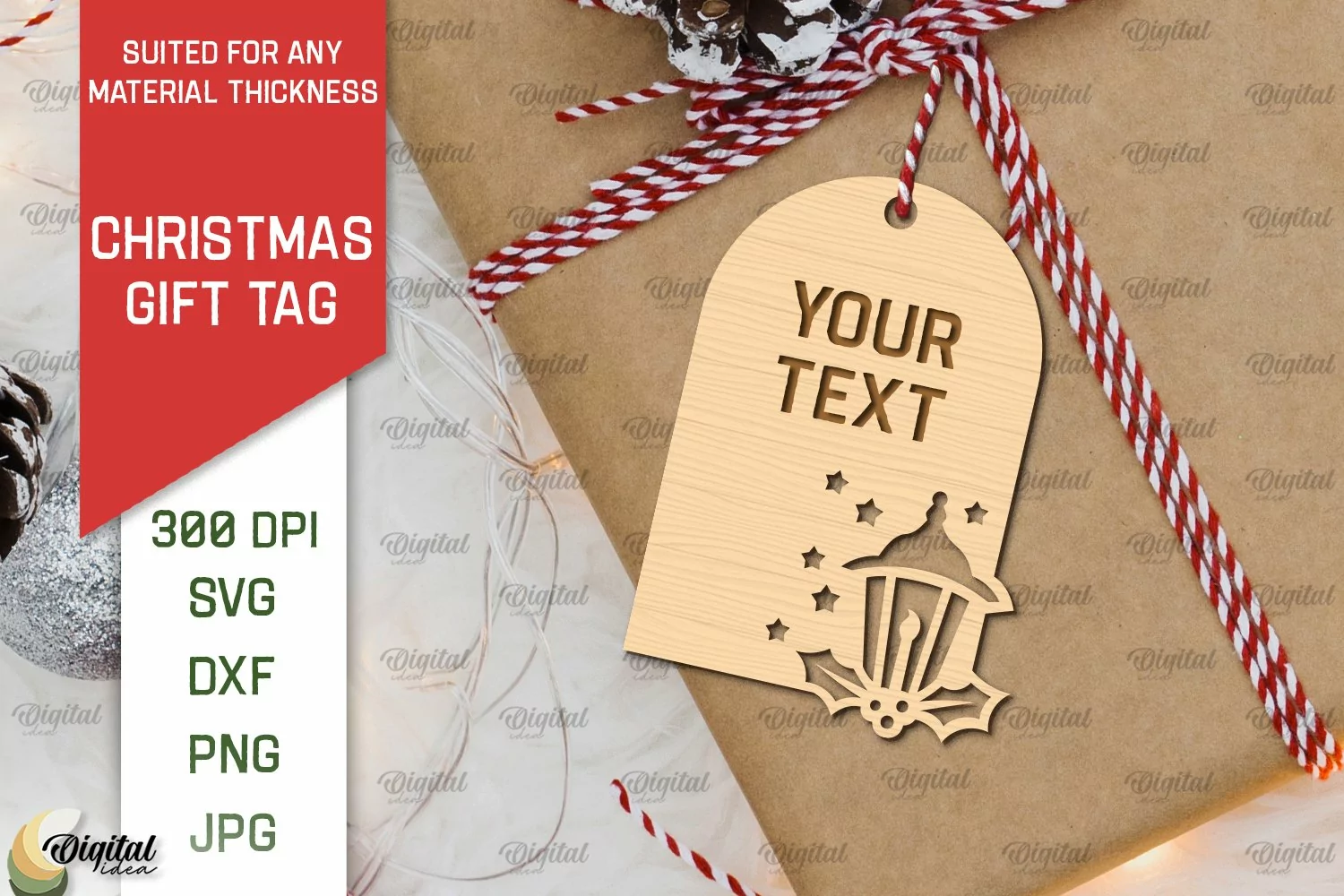 Christmas Gift Tag Laser Cut. Merry Christmas SVG Design product image 1