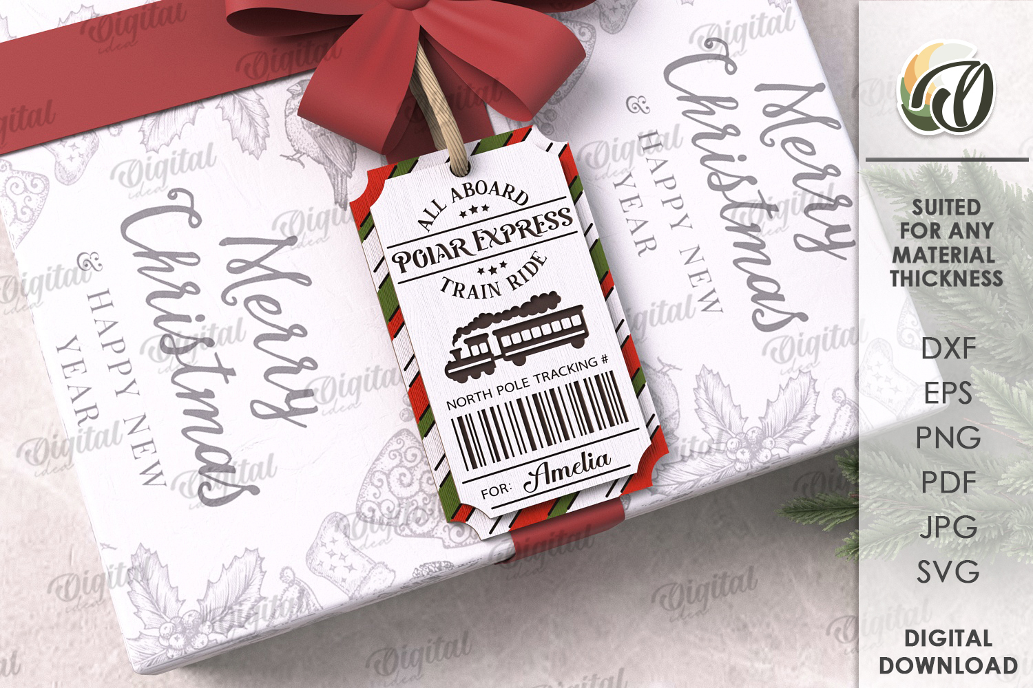 Christmas Gift Tag Laser Cut. Christmas SVG product image 1
