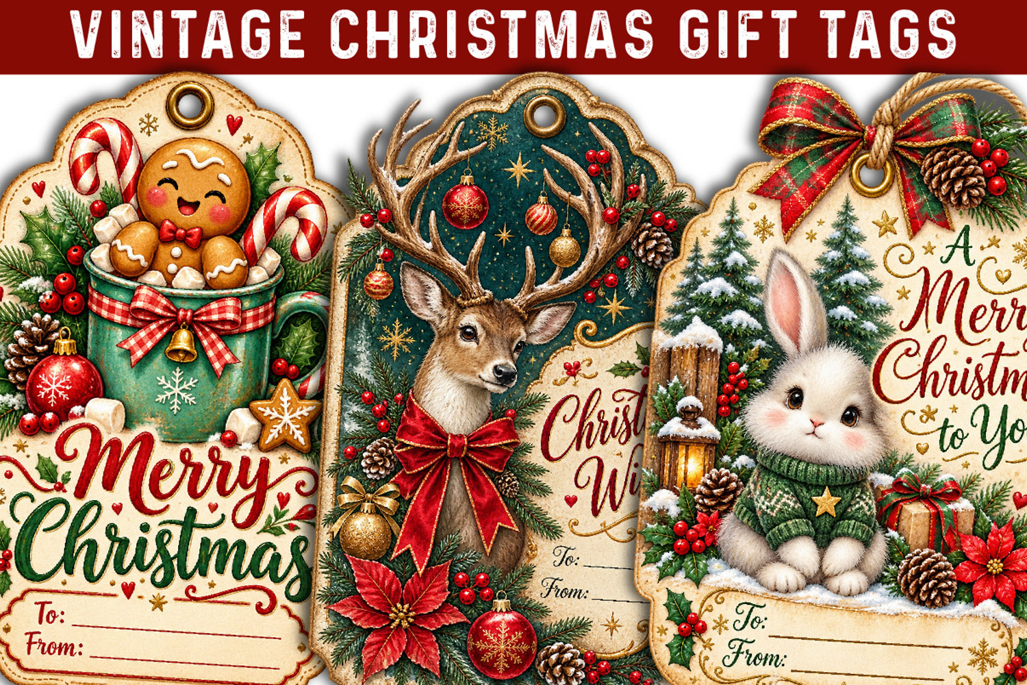 Christmas Gift Tags, Christmas labels, Christmas label tags product image 1