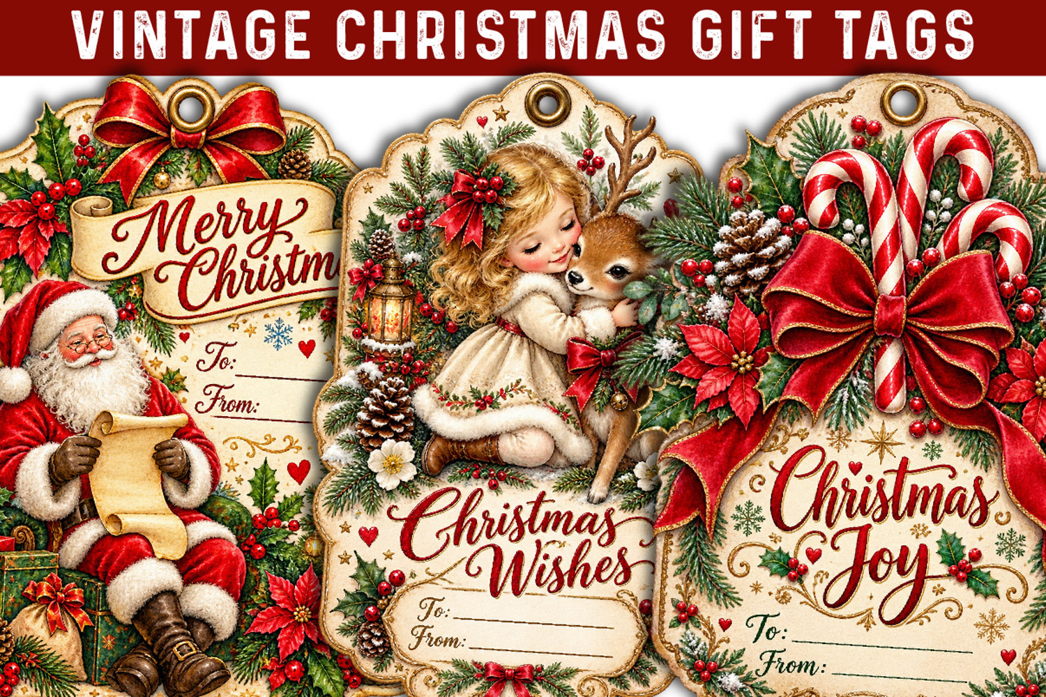 Christmas Gift Tags, Christmas labels, Christmas label tags product image 1