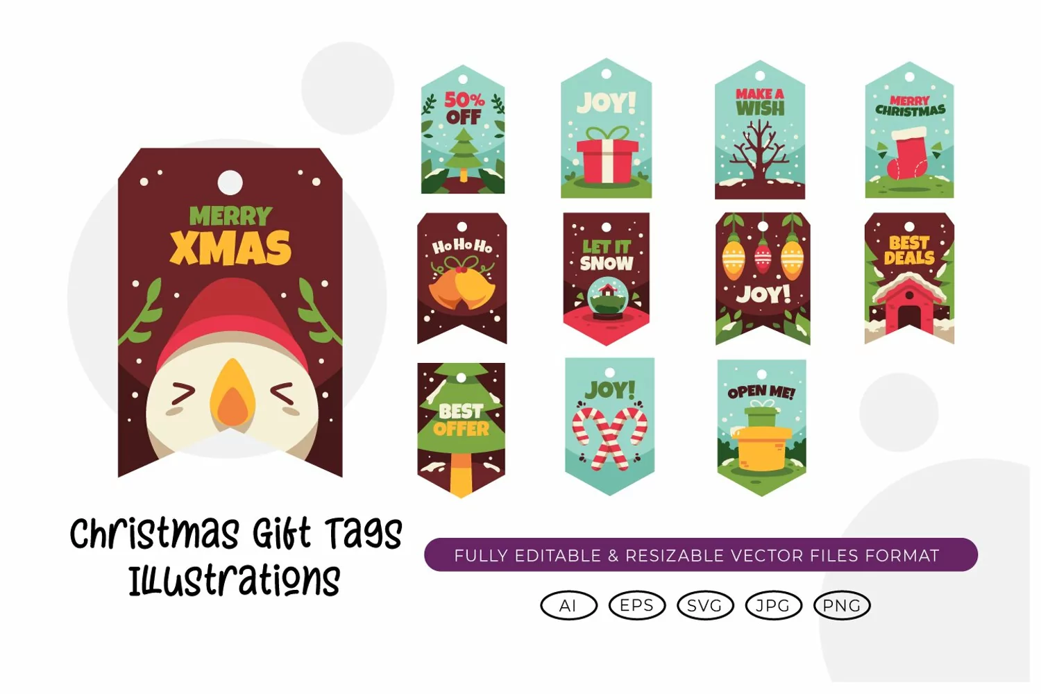 Christmas Gift Tags Illustrations product image 1