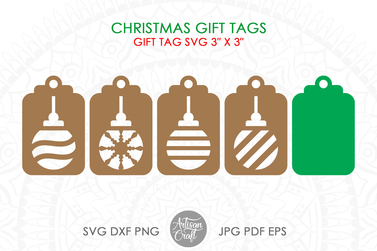 Christmas gift tag SVG cut files