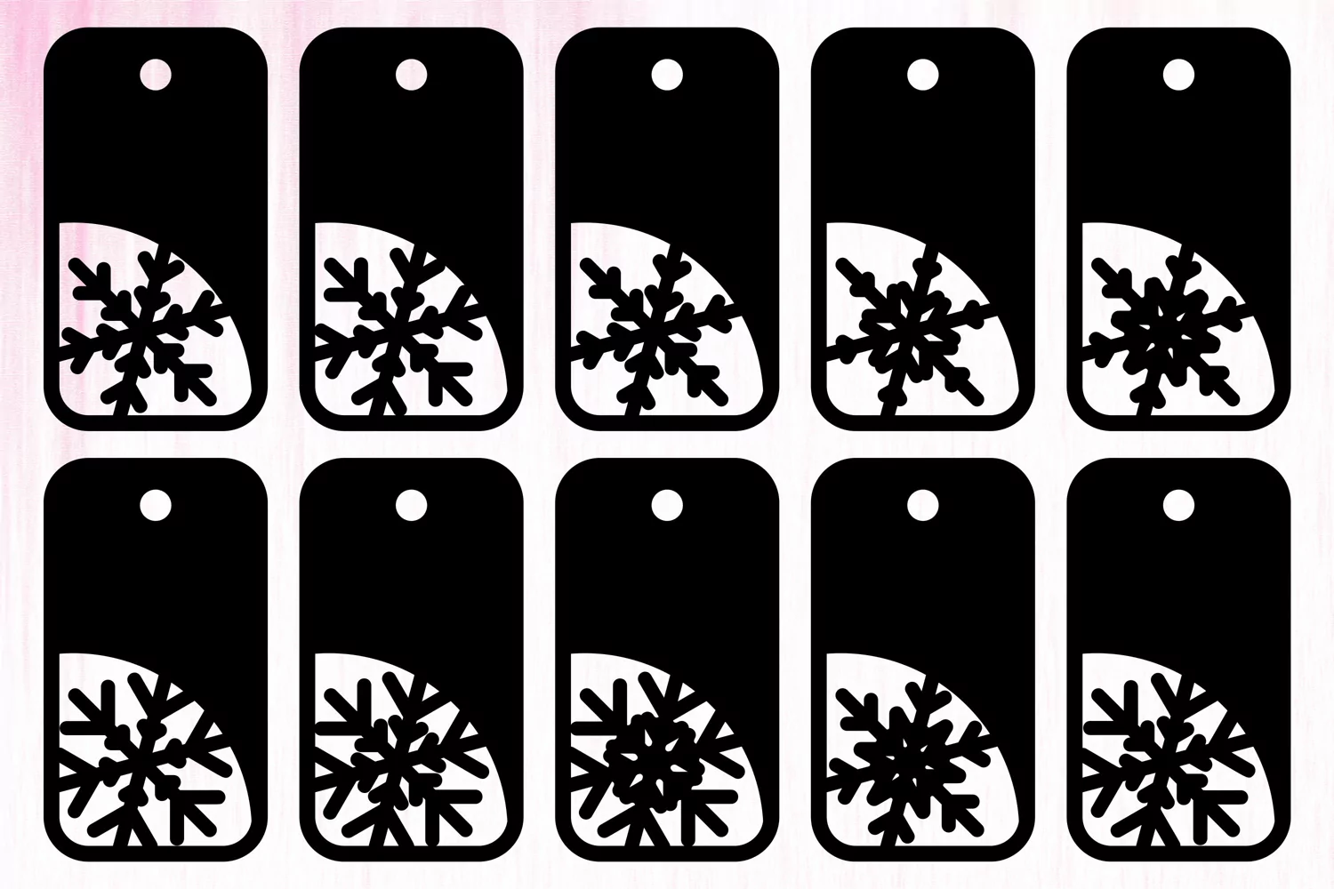 Paper Cut Gift Tags Template. Christmas Tags with Snowflakes product image 1