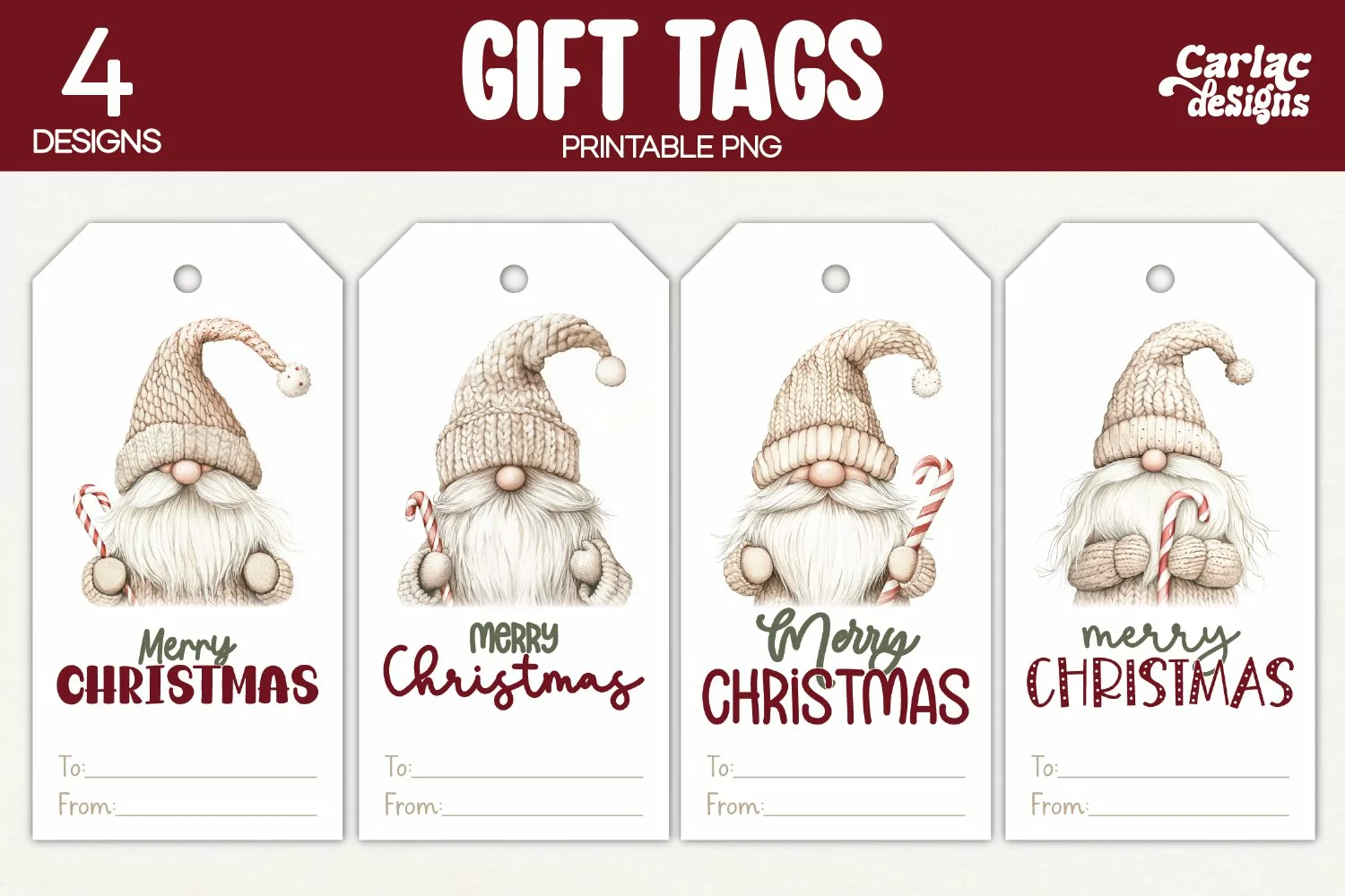 christmas gnome gift tags