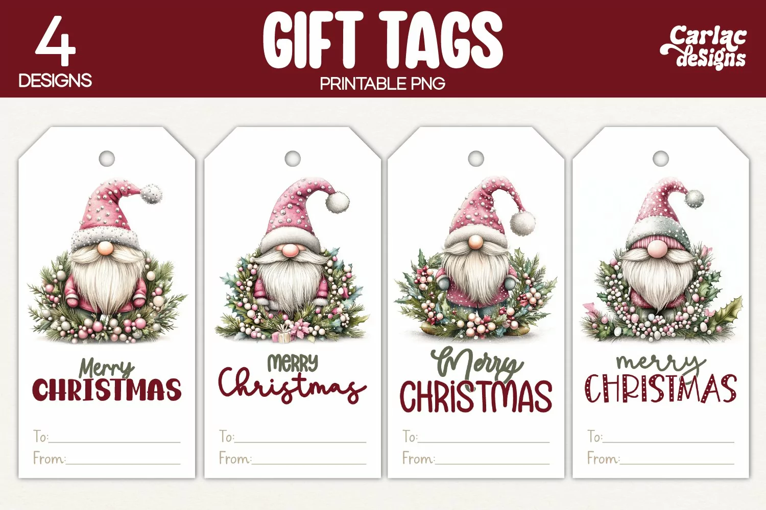 christmas gnome gift tags