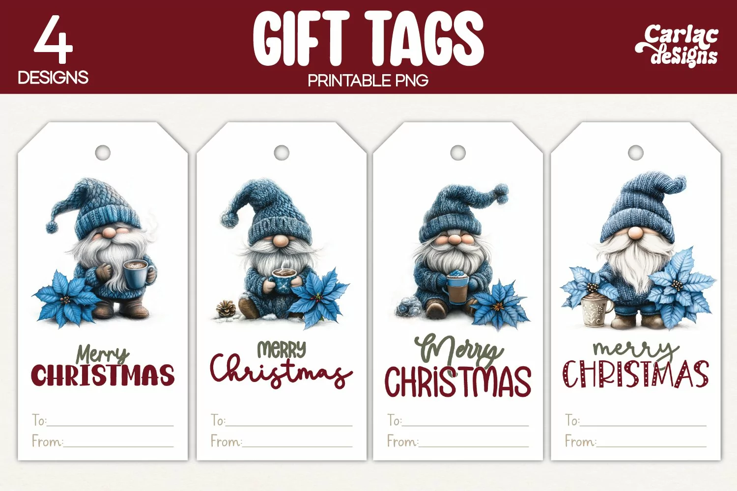 christmas gnome gift tags