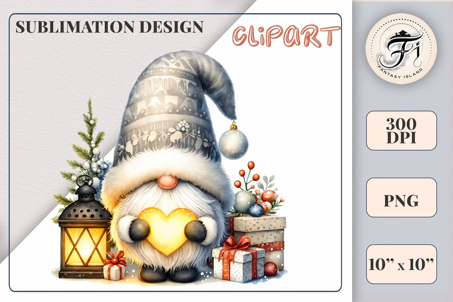 Add holiday magic to your winter projects with this Christmas gnome watercolor clipart! High-resolution PNG with transparent background, perfect for cards, decor, and scrapbooking.
