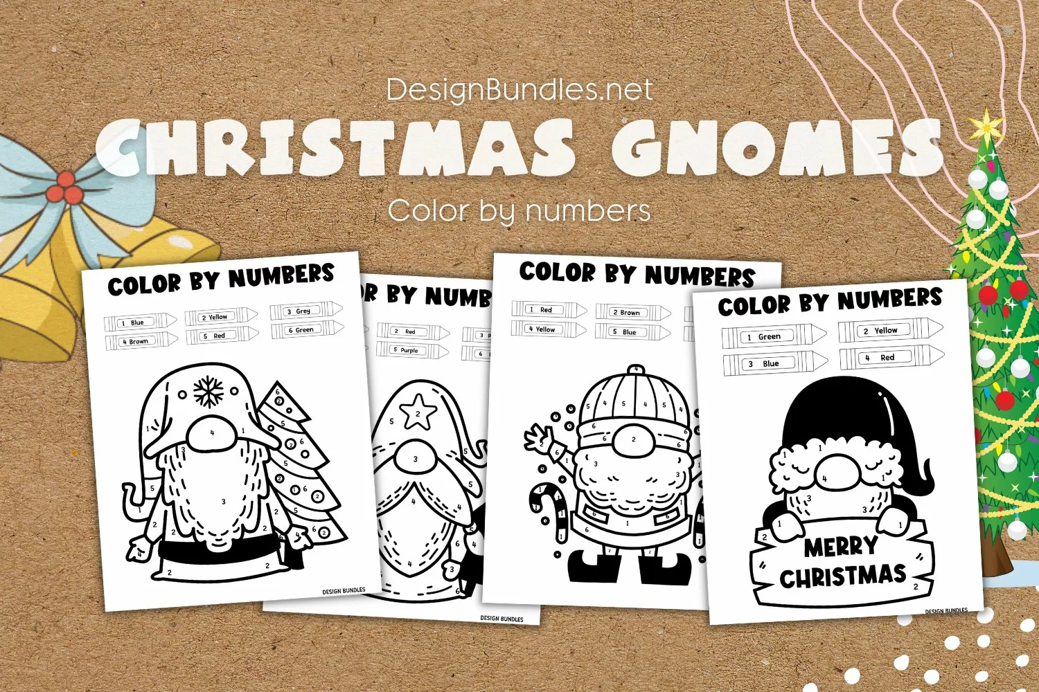 Christmas Gnomes Colour by Numbers