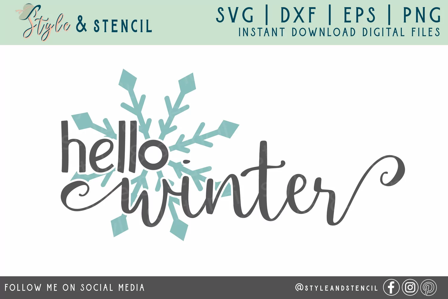Hello Winter SVG | Christmas | Snowflake product image 1