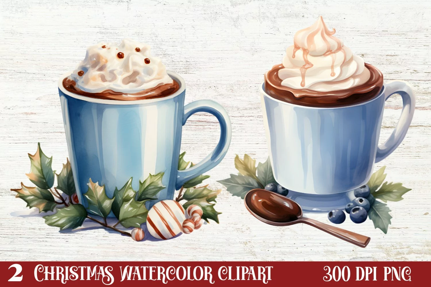 Christmas Hot Chocolate Clipart Sublimation product image 1