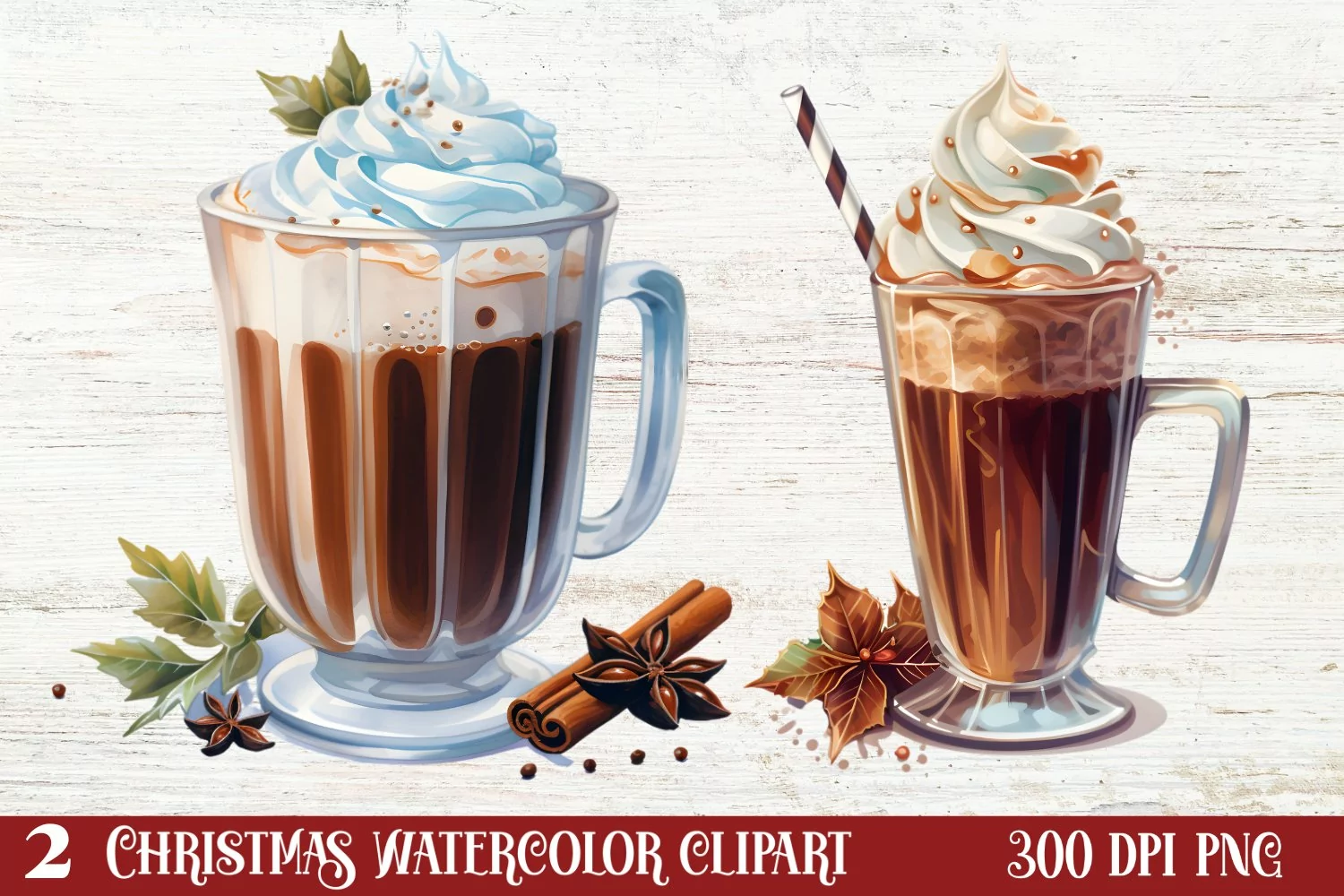 Christmas Hot Chocolate Clipart Sublimation product image 1