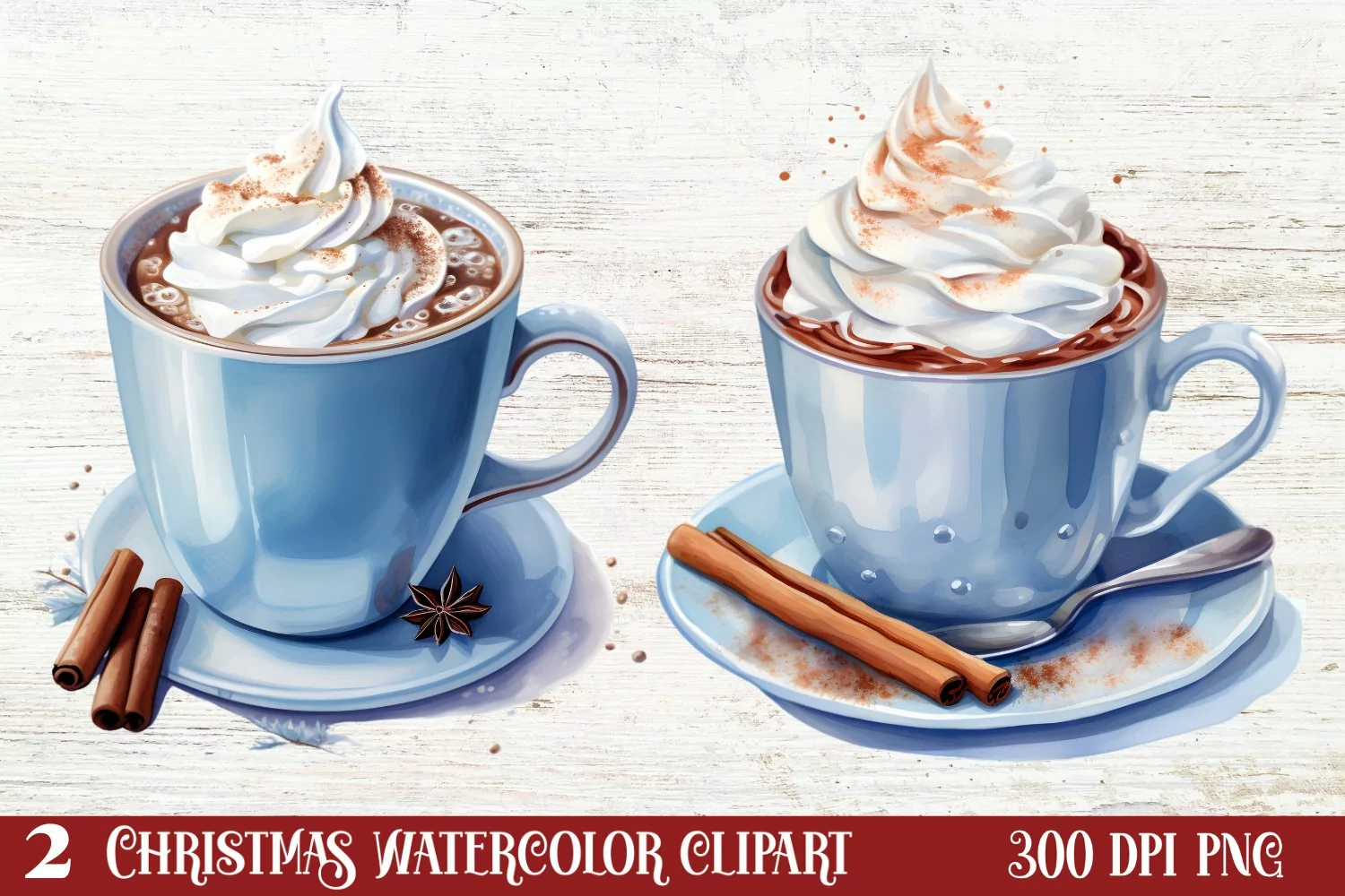 Christmas Hot Chocolate Clipart Sublimation product image 1