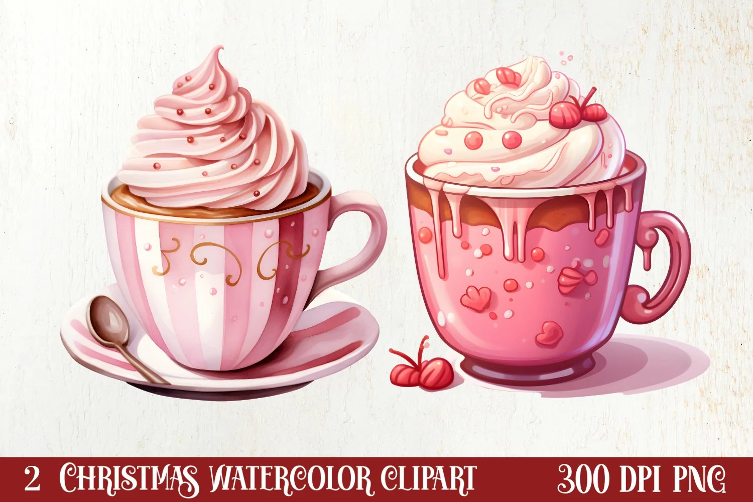 Christmas Hot Cocoa Sublimation Clipart, Christmas Clipart product image 1