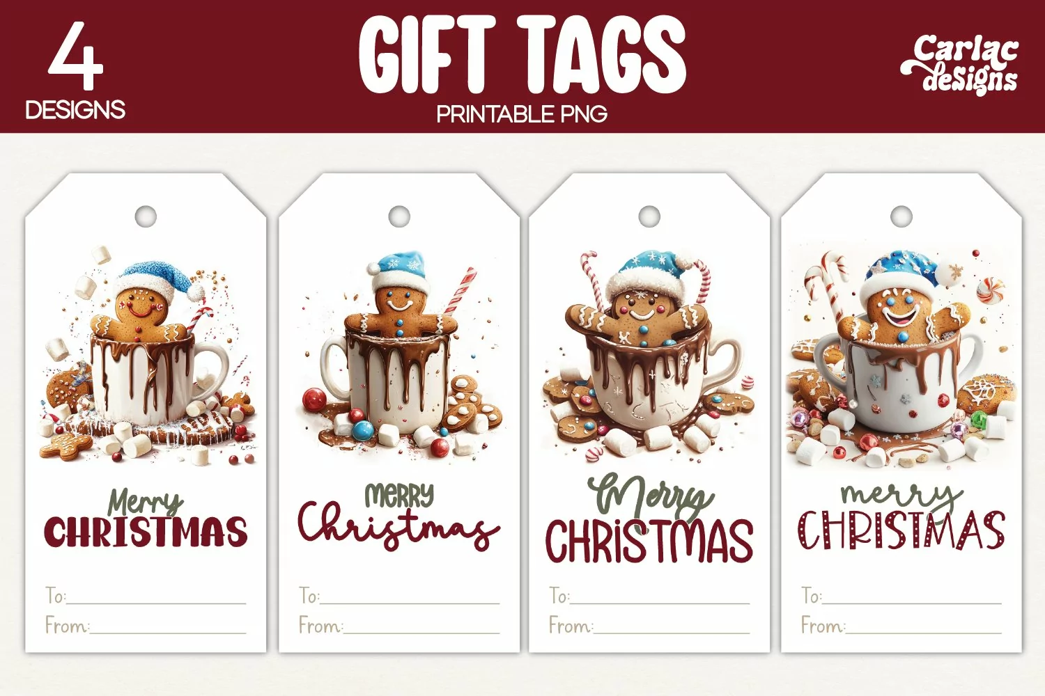christmas hot drink gift tags
