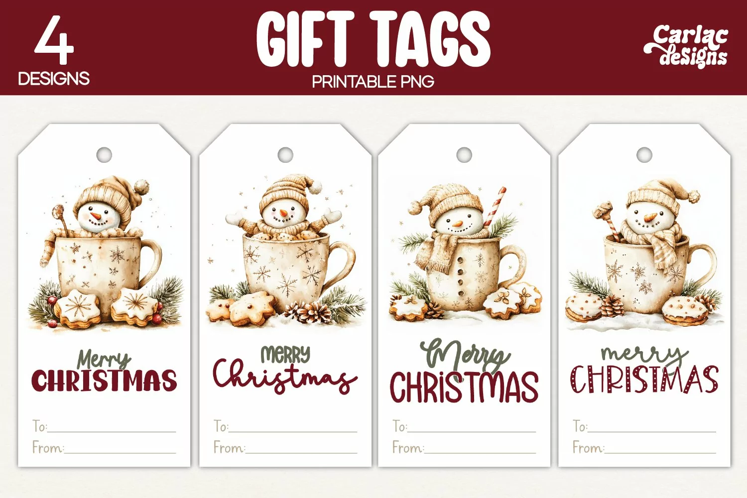 christmas hot drink gift tags