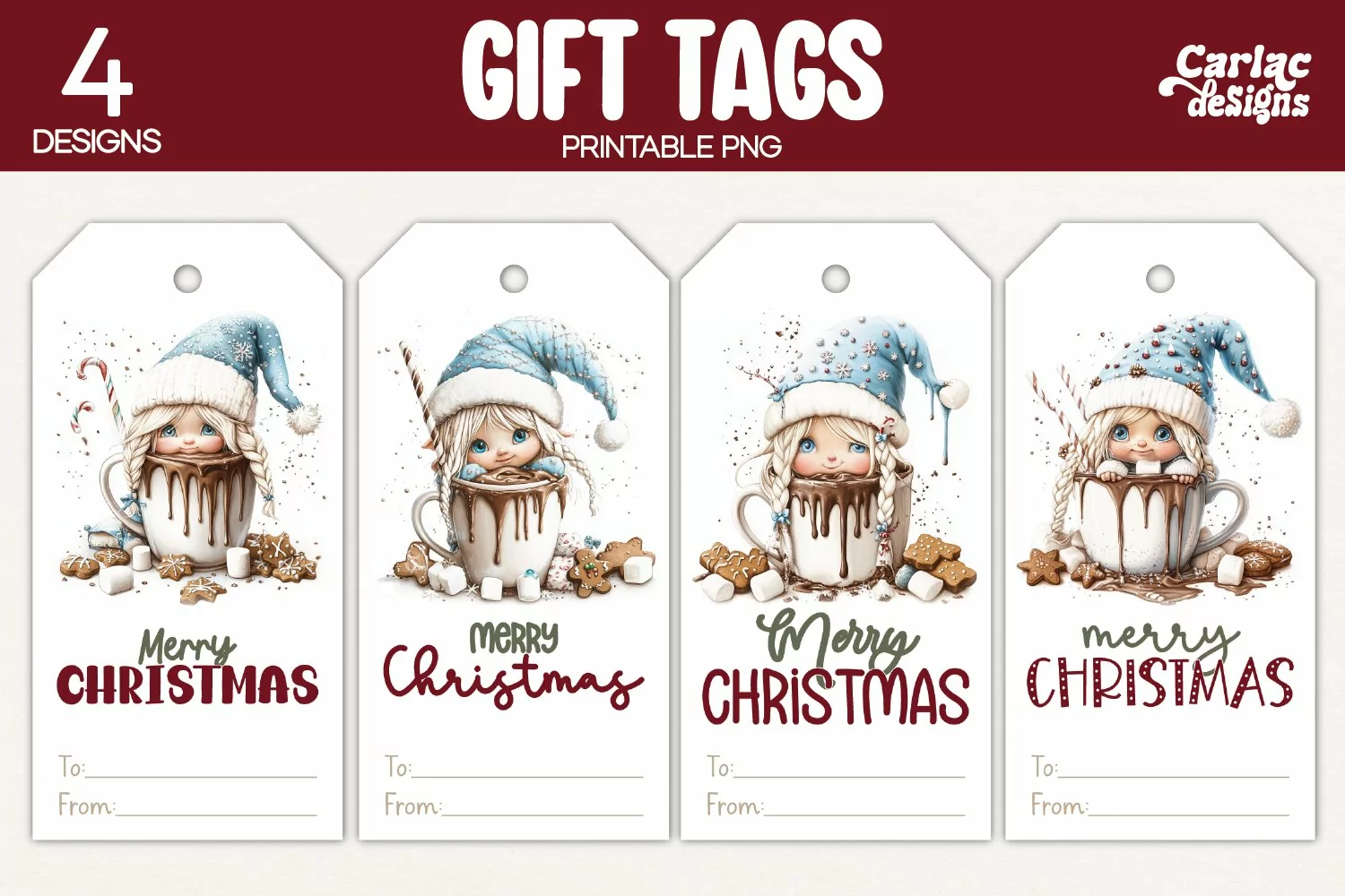 christmas hot drinks gift tags