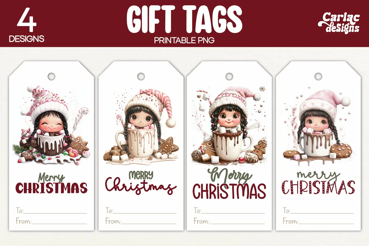christmas hot drinks gift tags