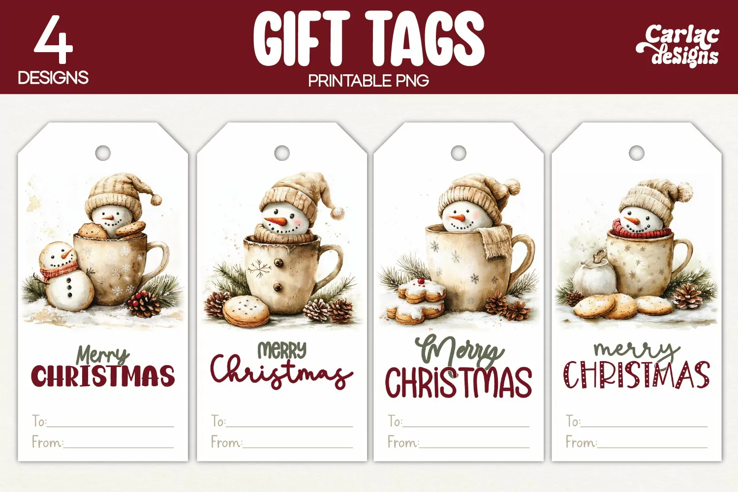 christmas hot drinks gift tags