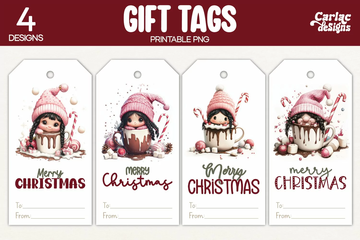 christmas hot drinks gift tags