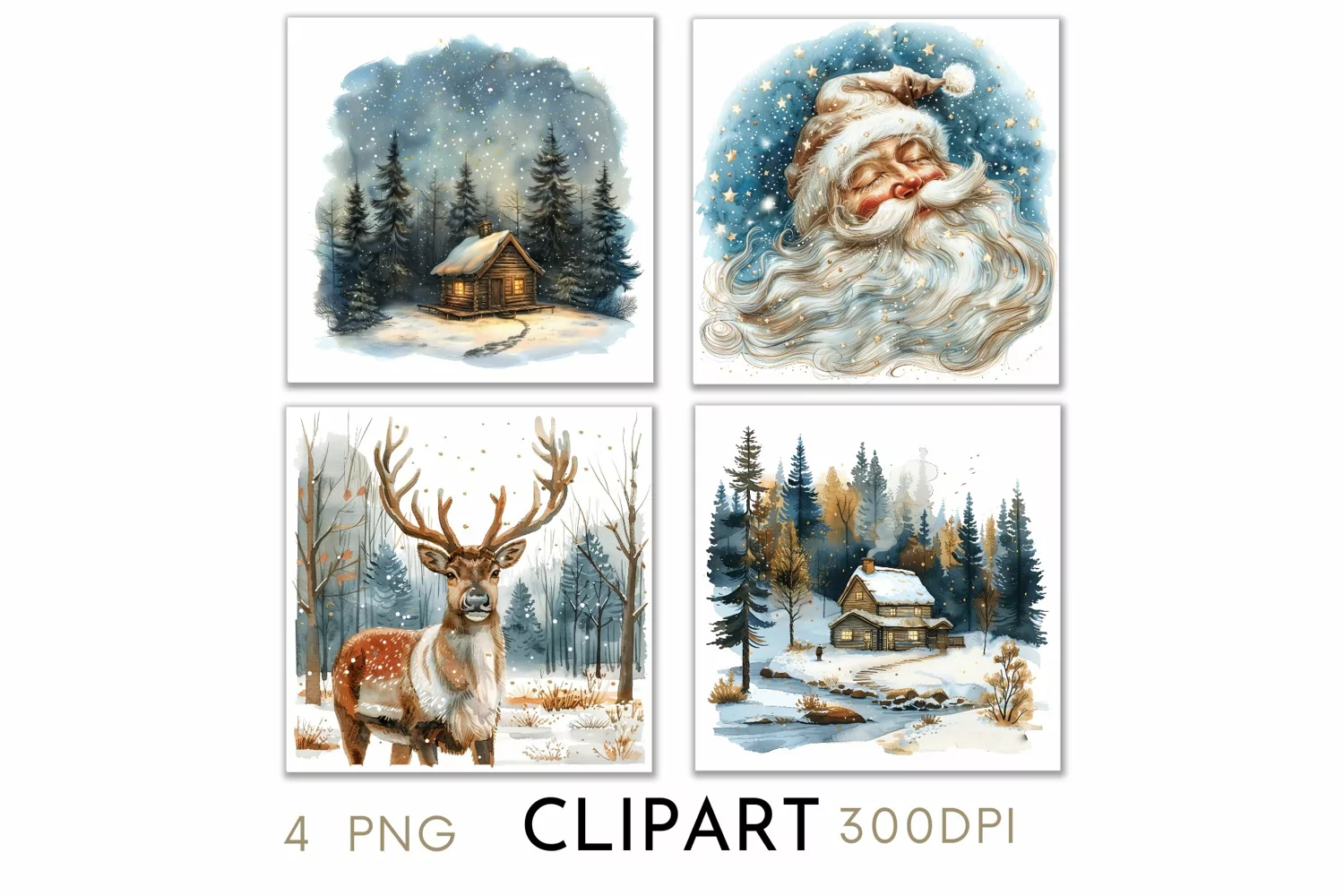Christmas Illustrations Watercolor PNG